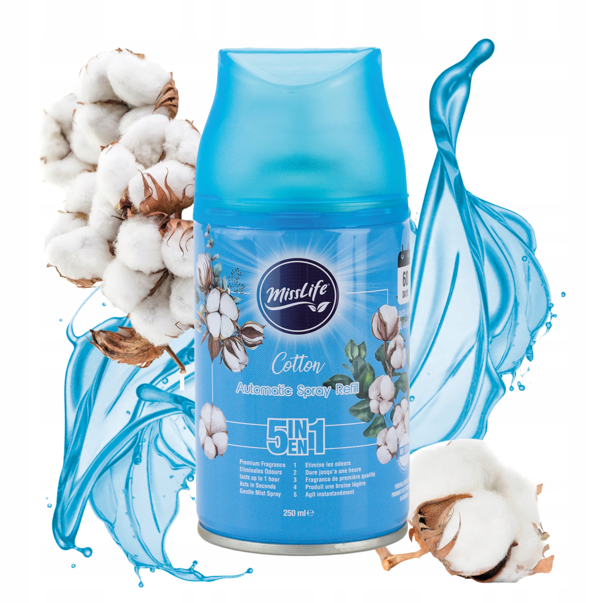 12 x ODŚWIERZACZ POWIETRZA WKŁAD AUTOMAT SPRAY Zapach dominujący bawełna