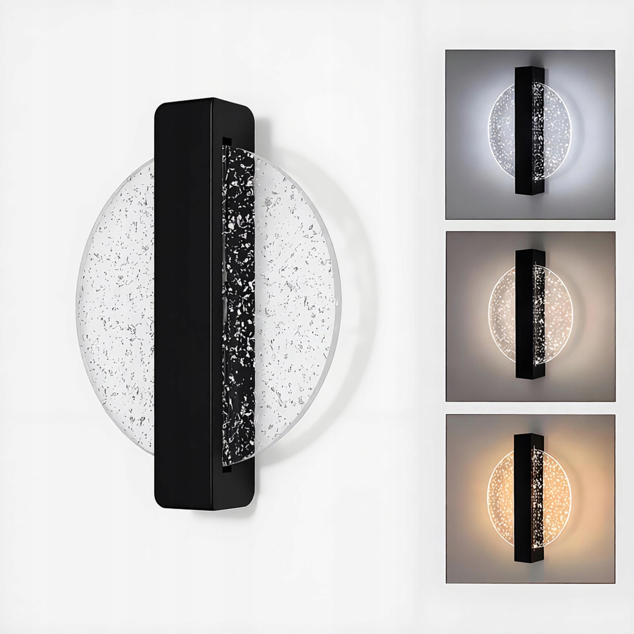 Lampa Ścienna Led Kinkiet Czarna Wewnętrzna Nowoczesna 3000K 4500K 6500K