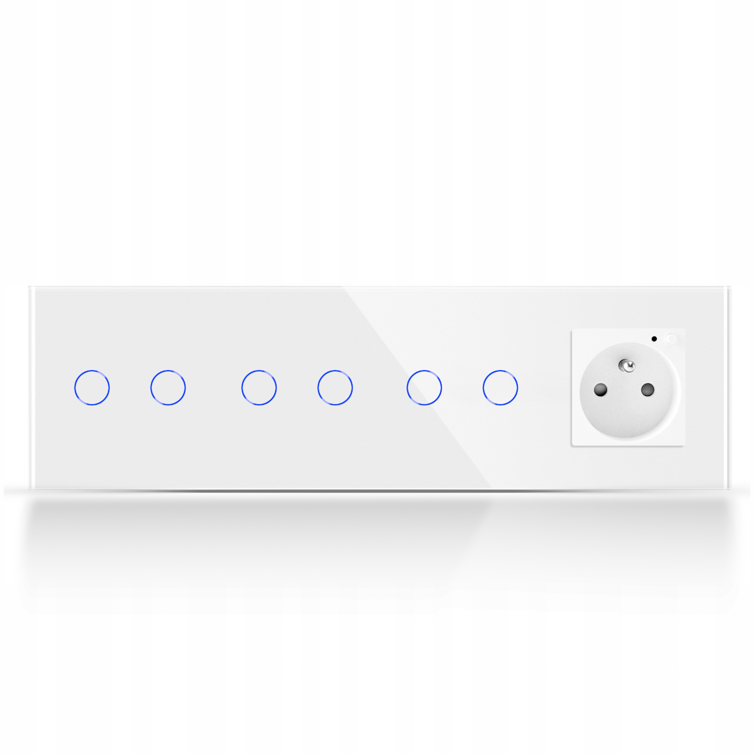 Inteligentný Dotykový Spínač 2+2+2 Zásuvka Vypínač Sklo Wifi Tuya