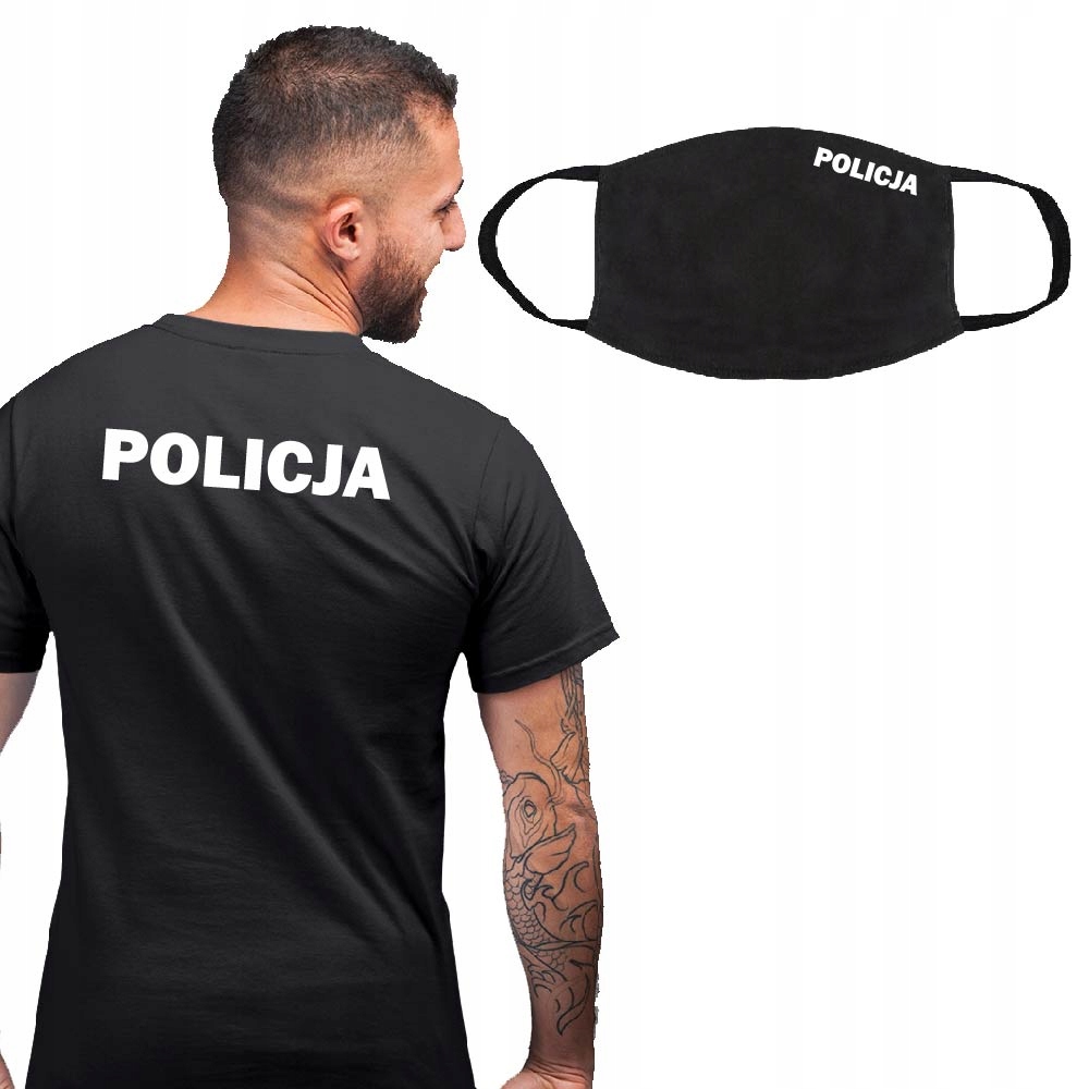 

Koszulka I Maseczka Dla Policjanta Napis Policja