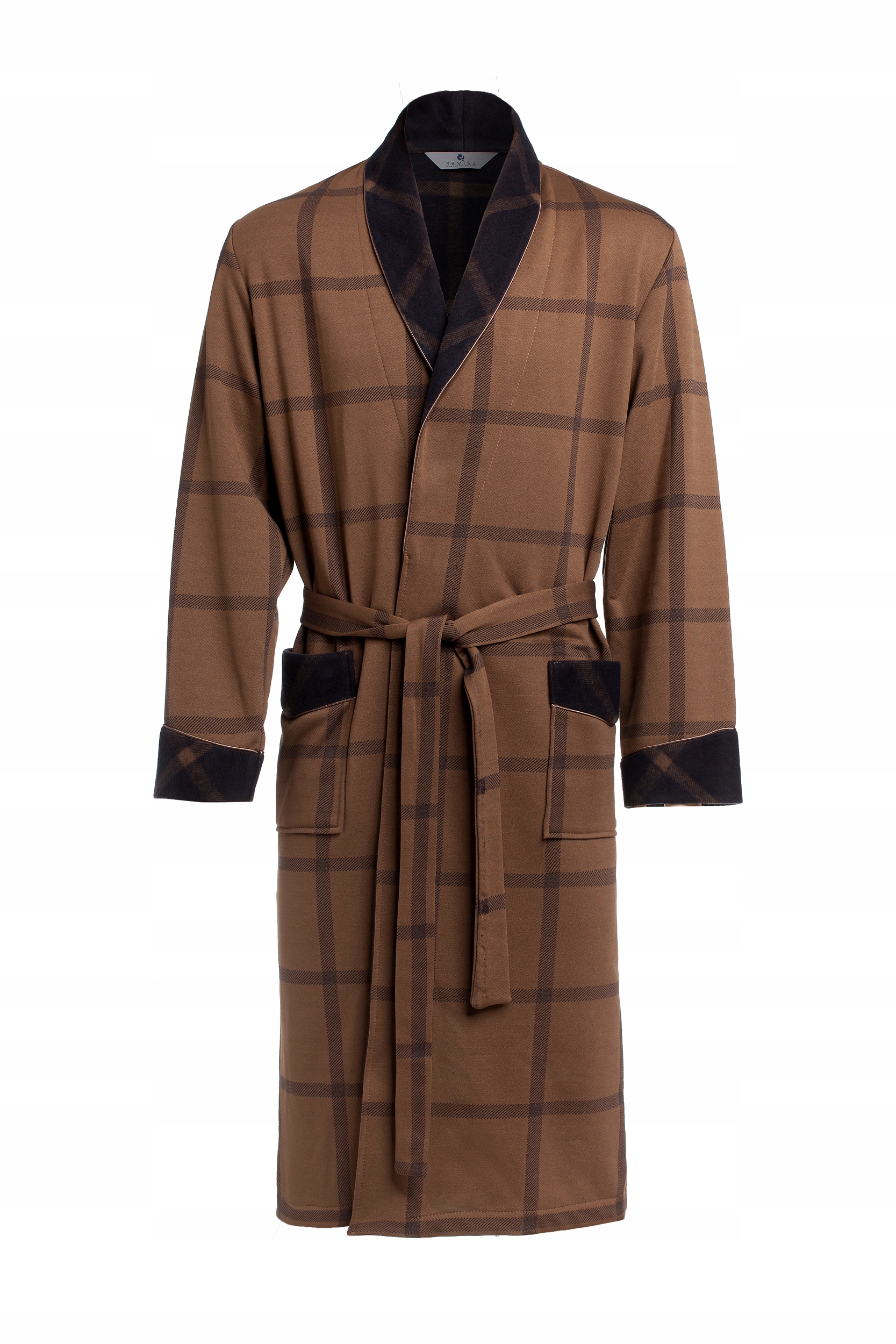 

Elegancki ciepły szlafrok męski RE-511 Brązowy XL