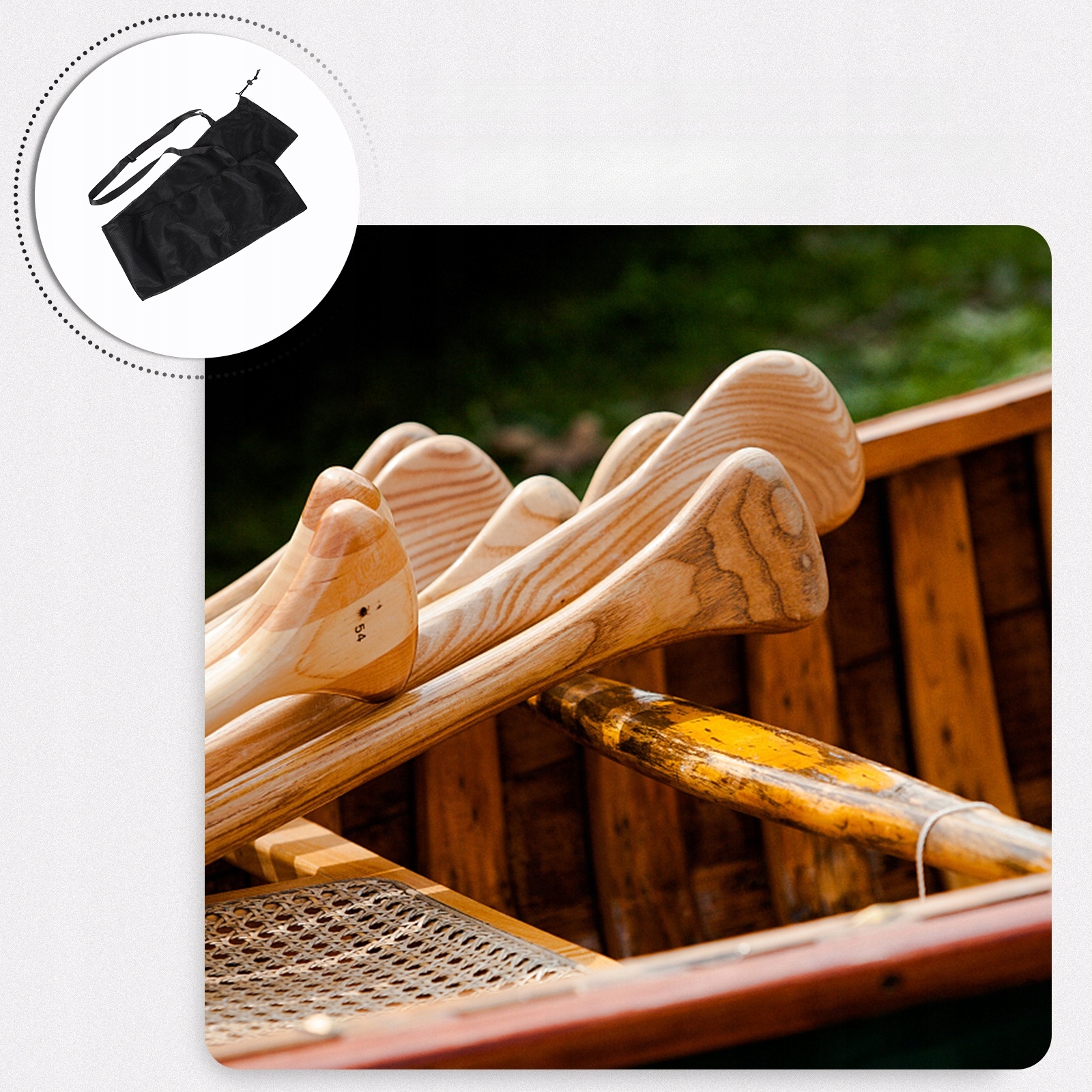 REUSABLE BOAT PADDLE BAG ZIPPERED OAR STORAGE Marka bez marki