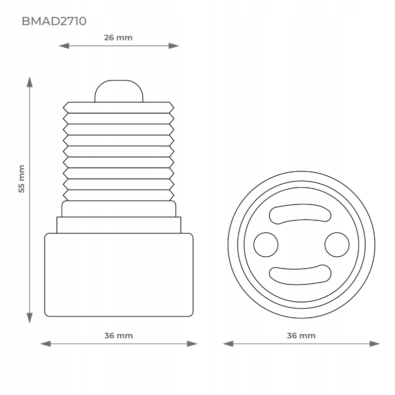 Adapter żarówki E27 na GU10 Marka DPM