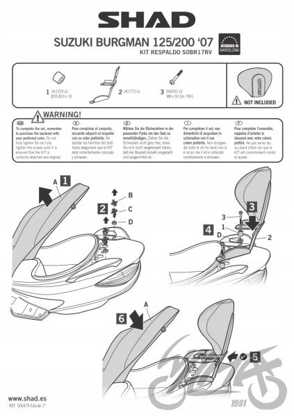 OPARCIE PASAŻERA SHAD DO SUZUKI BURGMAN CZARNE Producent inny