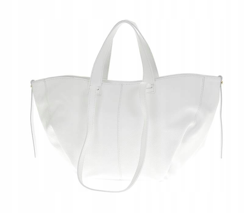 Kabelka shopper bílá velká kožená A4 přes rameno Vera Pelle klasická kůže