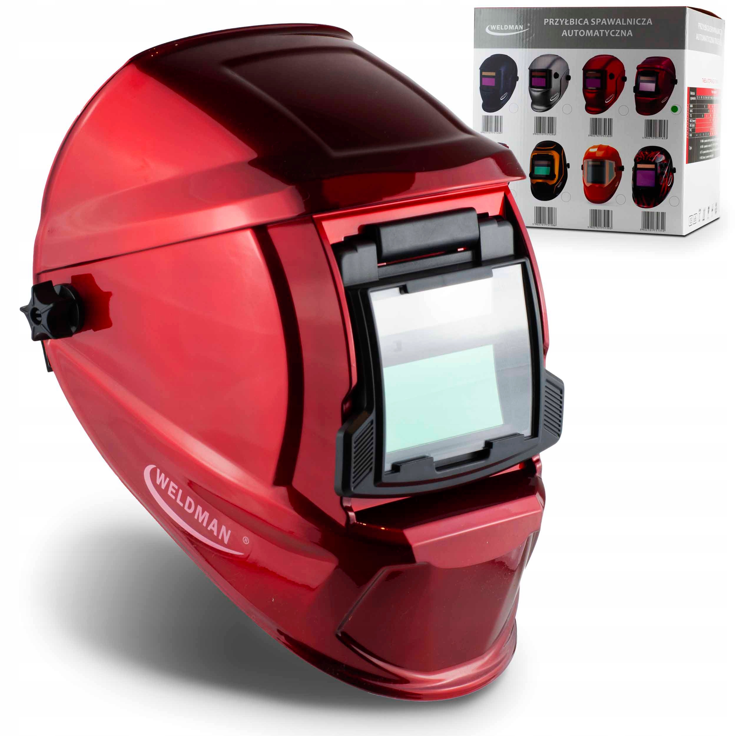 Przyłbica Spawalnicza Maska Samościemniająca Weldman Claret Lift True Color