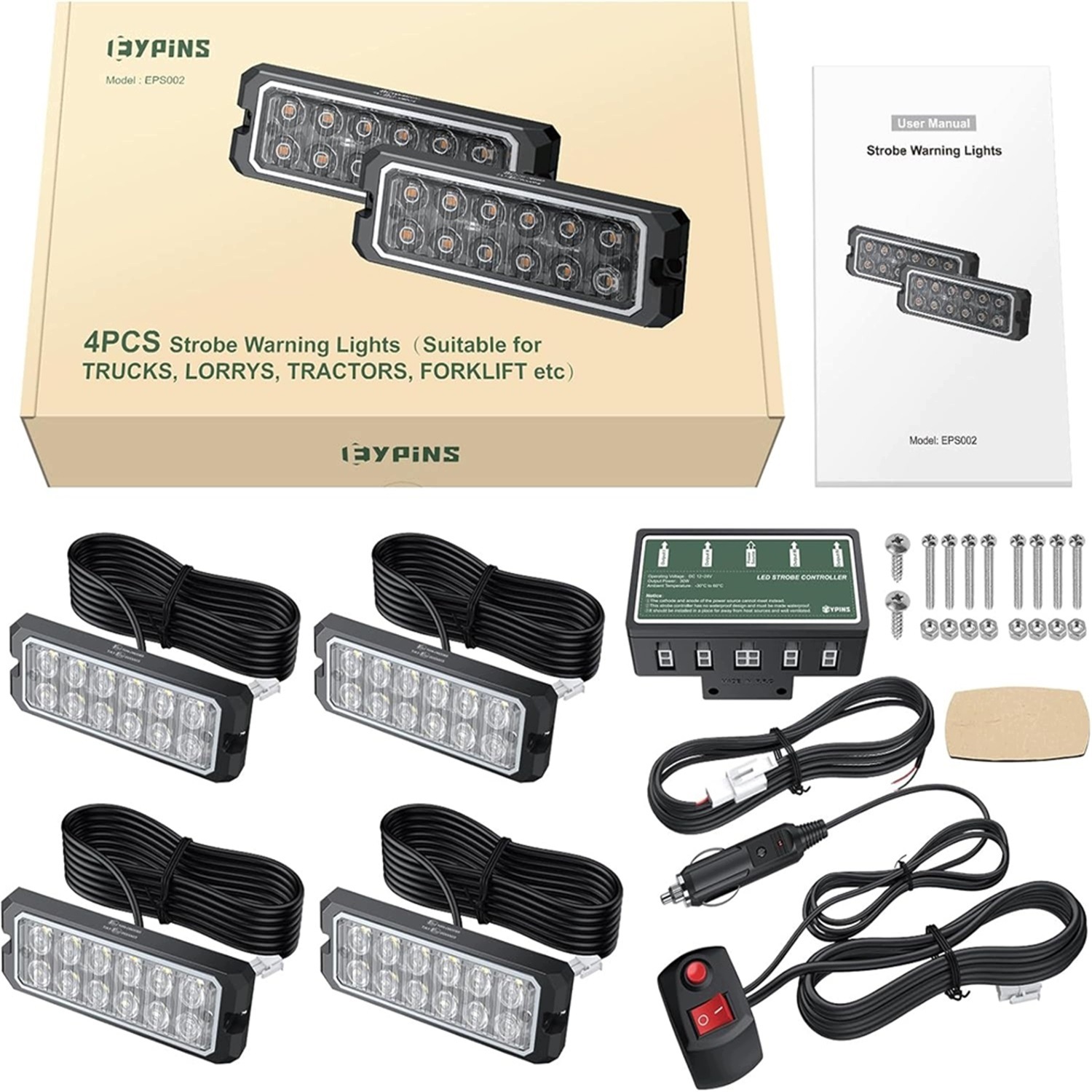Kovové Led Diodové Kohouty Odolné Stroboskopy Výstražné Lampy 12V 24V