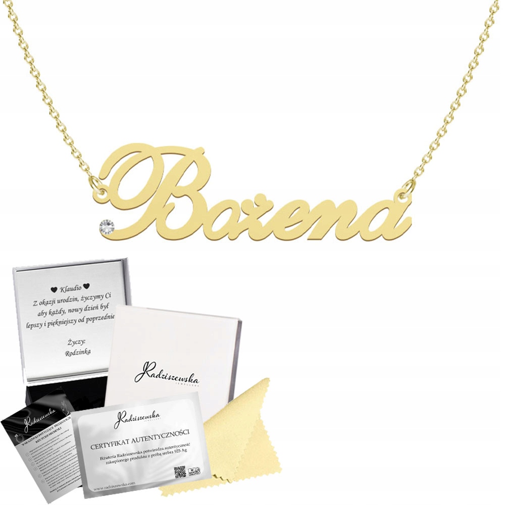 Zlatý náhrdelník s jménem Božena Řetízek Stříbro 925 Dedikace Bonus