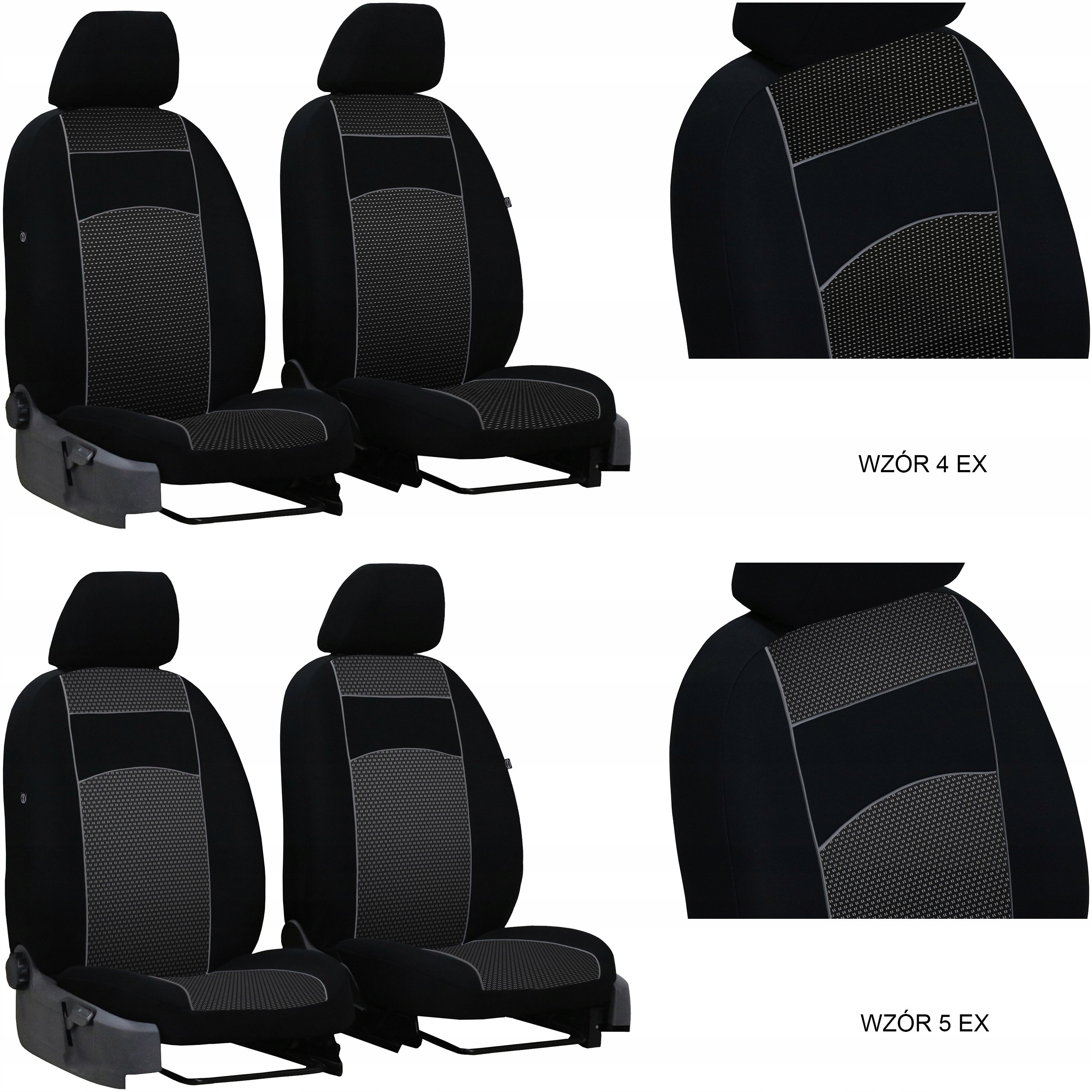 POKROWCE MIAROWE NA FOTELE BUS FIAT TALENTO 1+1 Model Vip