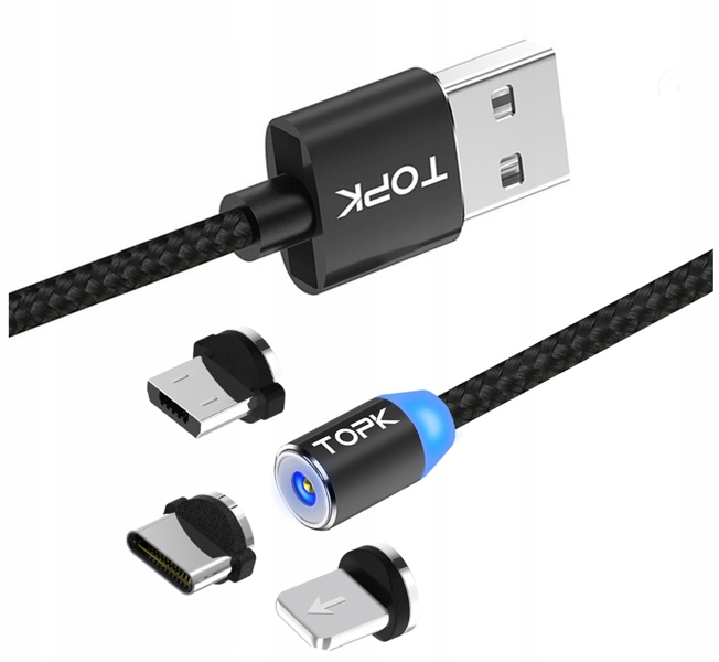 

Magnetyczny kabel 3w1 do iPhone Micro Usb-c 1m