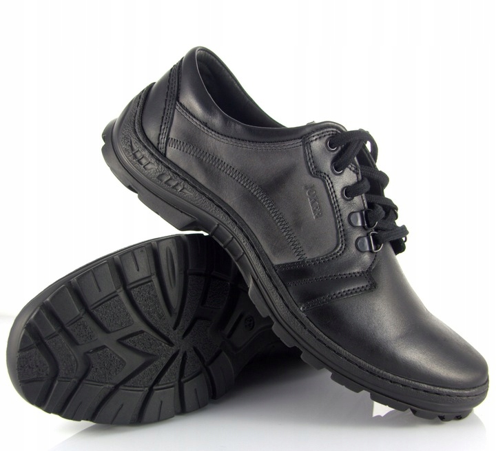 Buty Męskie Skórzane Joker 192 r. 47 Czarne