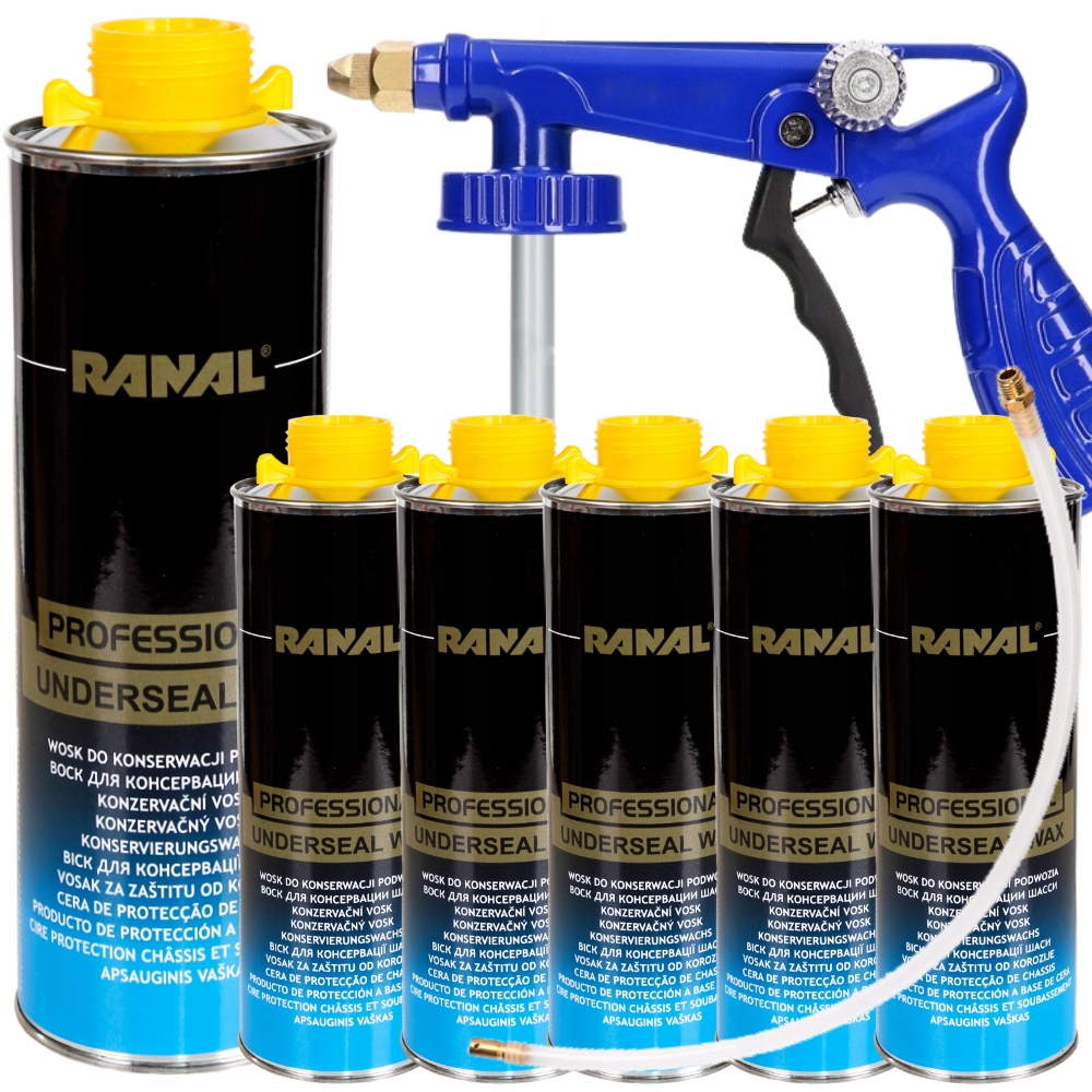 6 x Antikorózny Vosk Na Údržbu Podvozku 1L Pištoľ Ubs [sada]
