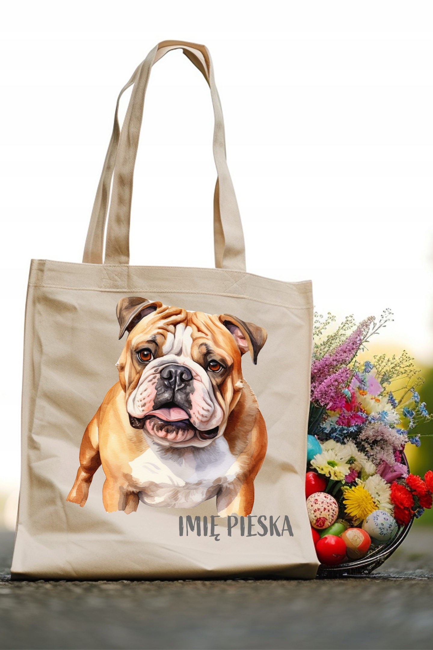 DUŻA TORBA PIES BULL DOG BULLDOG + IMIĘ PSA PUPIL Marka inna