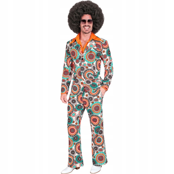 Kostým Groovy Barevné Kolečka Vintage Léta 70 Hipis M