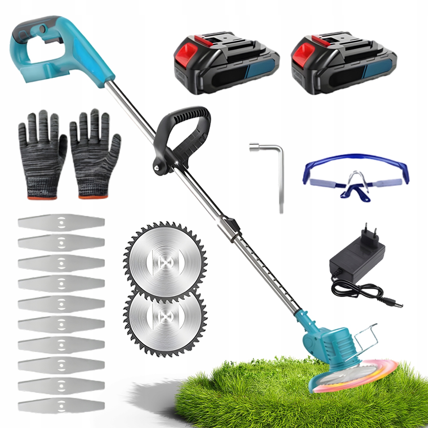 21V Mocny Kosa Podkaszarka Akumulatorowa 10000 obr./min Regulowany Uchwyt