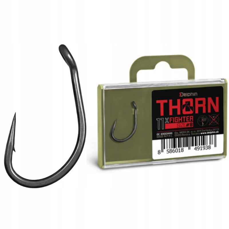Haczyki Karpiowe Delphin Thorn Fighter roz. 4 11szt. Mocne Ostre