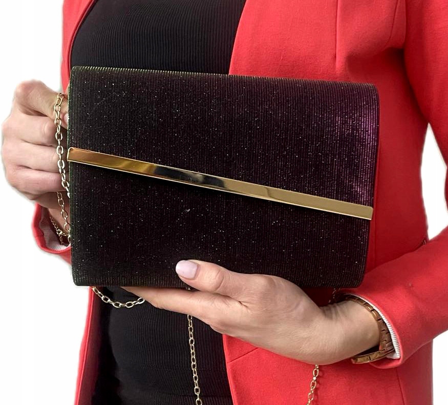 BŁYSZCZĄCA PIĘKNA TOREBKA KOPERTÓWKA BISKUPI/ZIELONY OPALIZUJĄCA