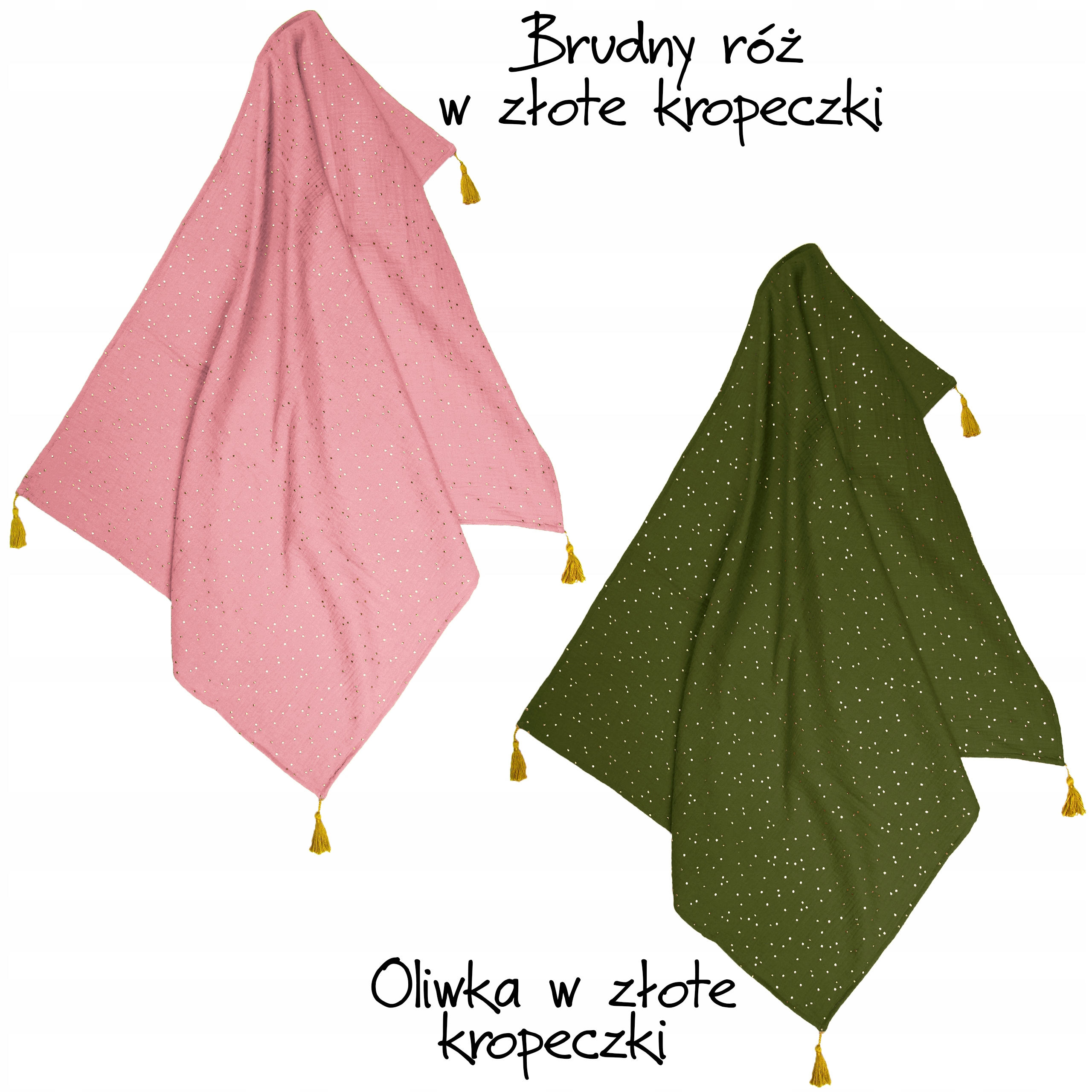 MUŚLINOWY Otulacz __ Frędzelki __ Kocyk 65x95 LUX Marka inna marka