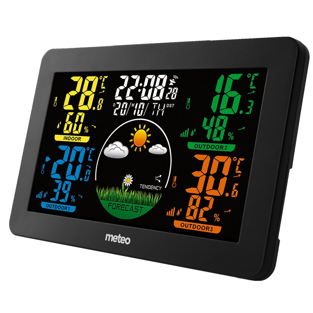 METEO STACJA POGODOWA SP90 Z 3 CZUJNIKAMI DCF Komunikacja bezprzewodowa