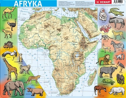 

Afryka Mapa Fizyczna Puzzle Ramkowe 72 El. Demart