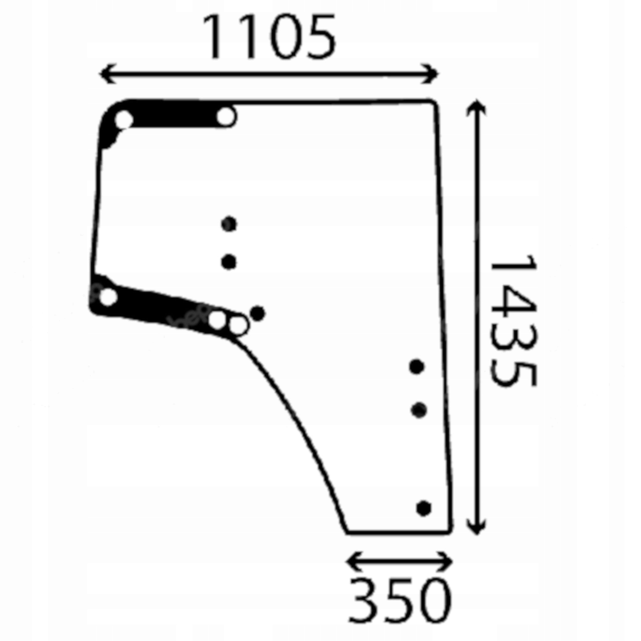 sklo John Deere pravé dveře L174377