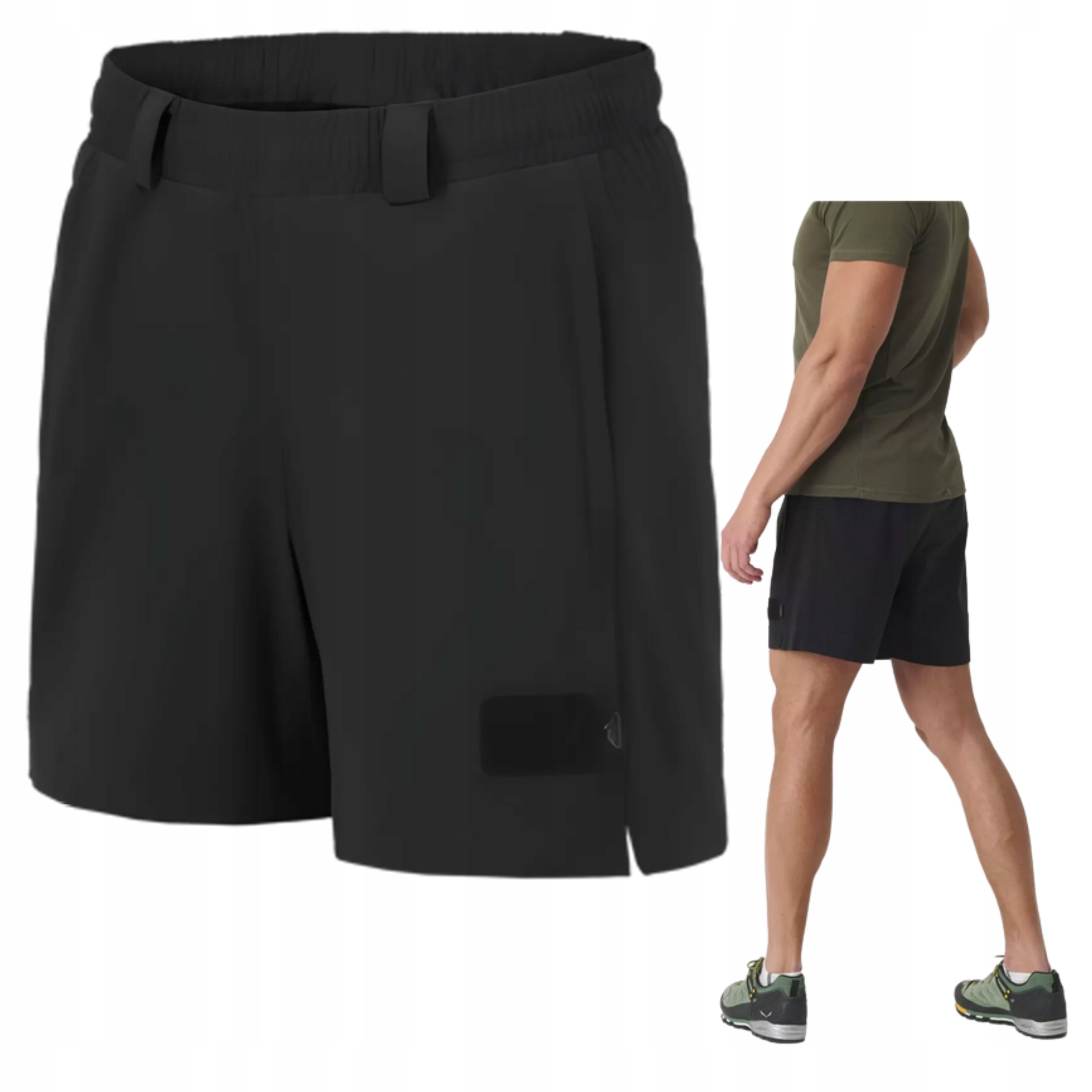 Krátké Strečové Kalhoty Kraťasy Elastické Šortky Černé L