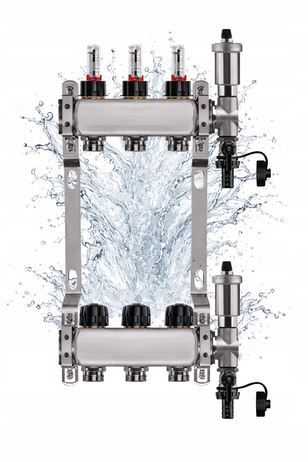Rozdělovač pro podlahu nerezový 3-okruhové podlahové vytápění