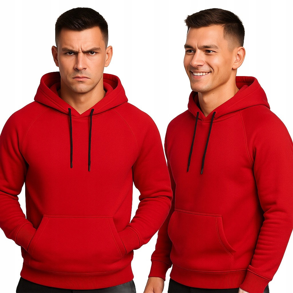 Pánská mikina červená s kapucí klokanka vzor, streetwear, Danny XXL