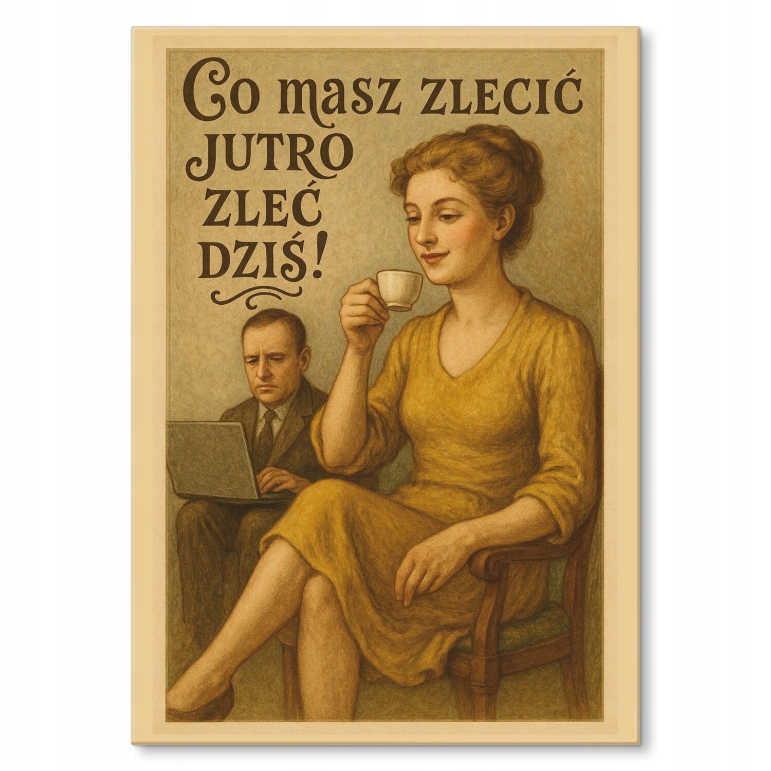 Kovový plakát, který si zítra objednáte, Štítek Plech 42 x 59,4 cm Dárek