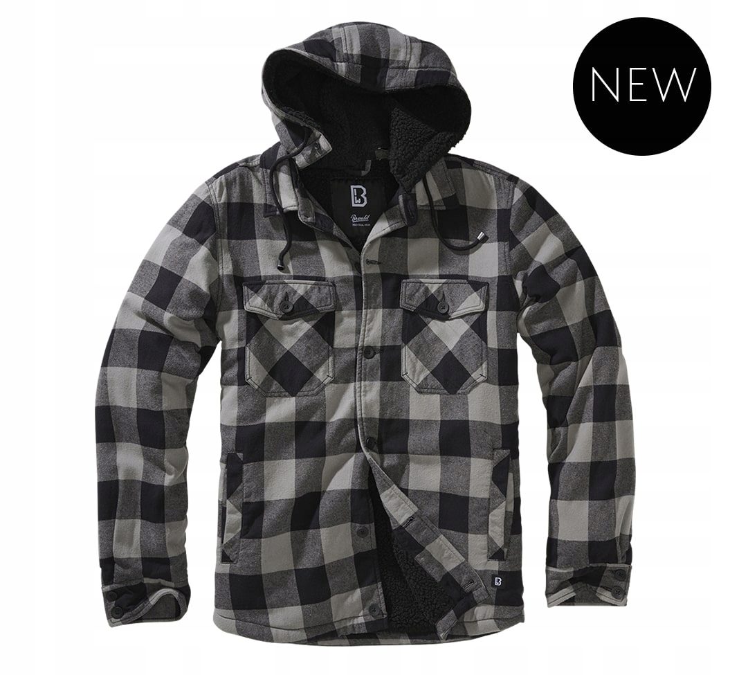 Kurtka Brandit Lumberjacket hooded black/charcoal M