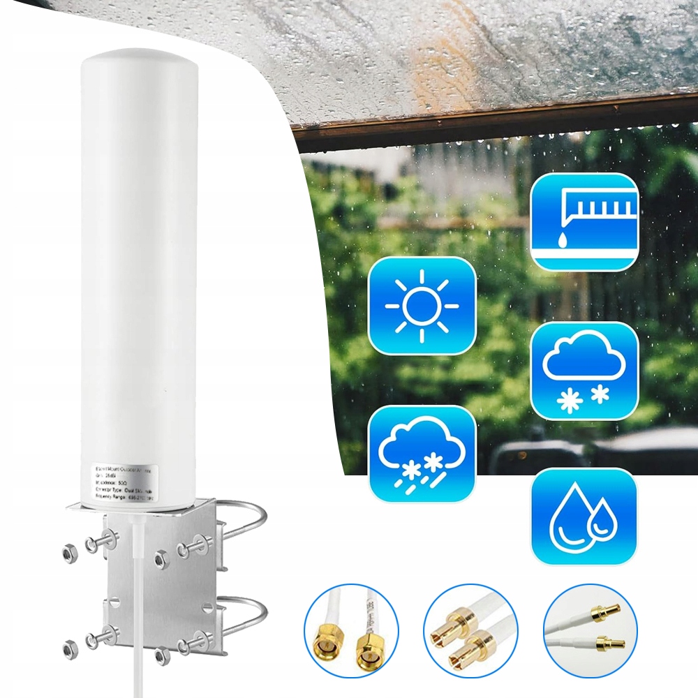 ZEWNĘTRZNA ANTENA 5G 4G WIFI, MONTAŻU NA SŁUPIE/ŚCIANIE, WZMACNIACZ SYGNAŁU