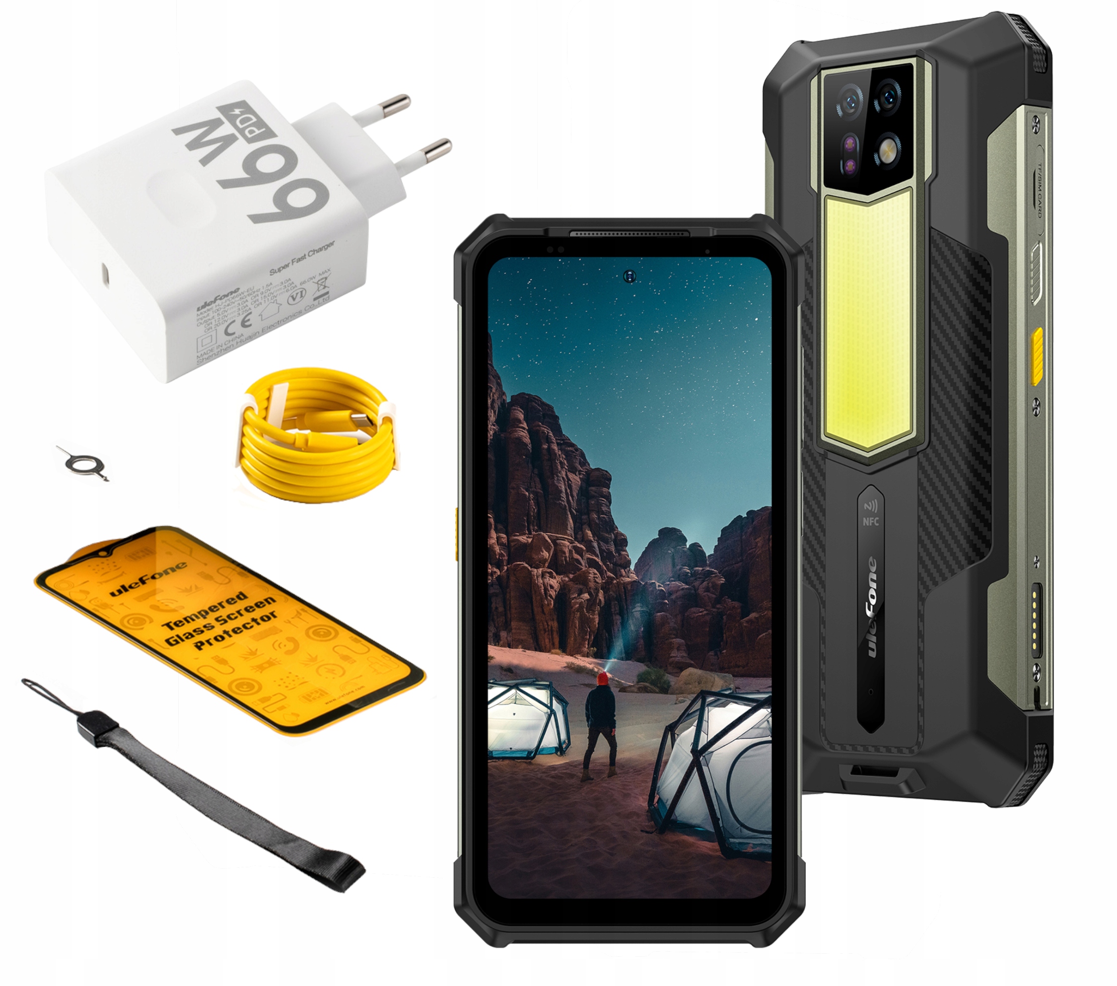 Ulefone Armor 24 Pancerny Smartfon 12/256GB 4G 64MP 1000lm Ładowarka