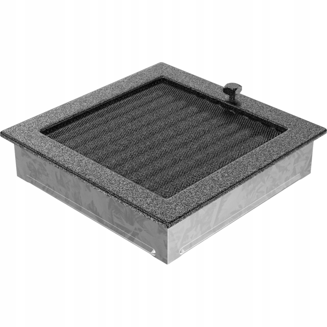 Krbová ventilačná mriežka 22x22 čierno-strieborná so žalúziou