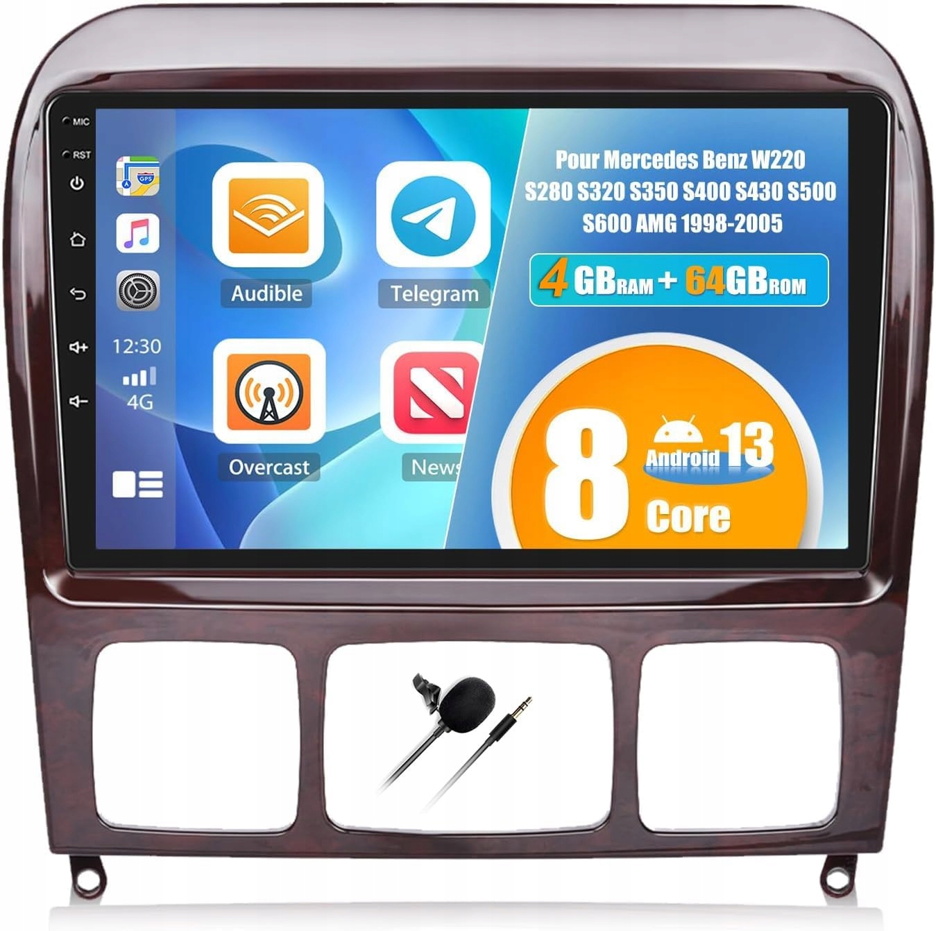 Camecho Android 13 Radio 9" Mercedes W220 S500 CarPlay 4+64GB