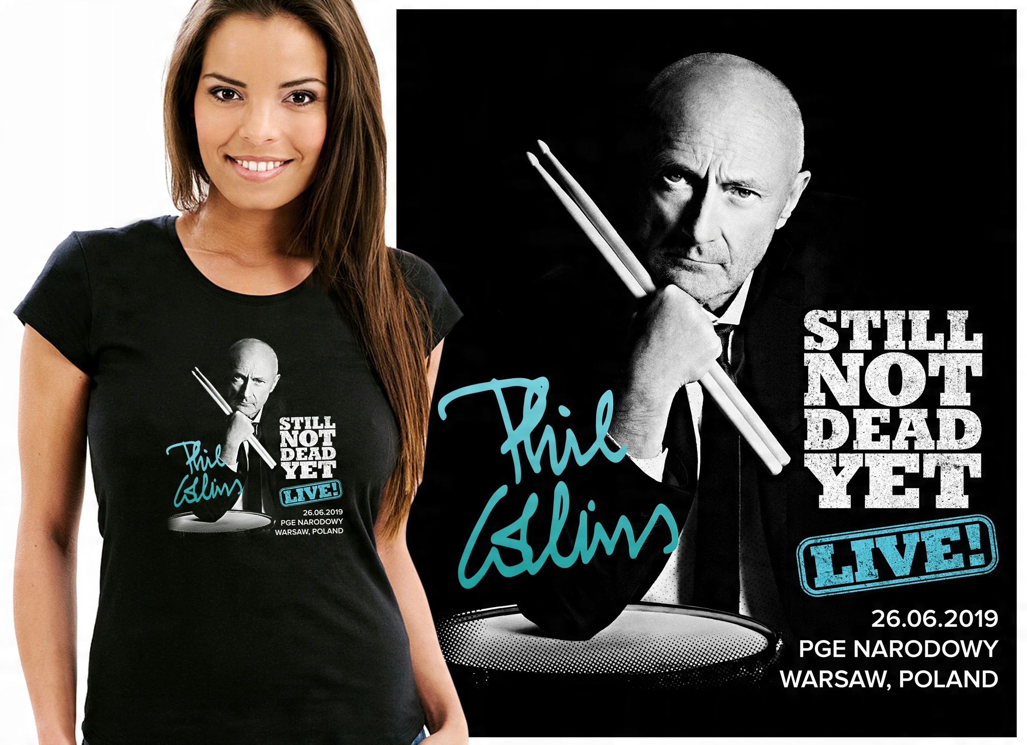 

Phil Collins Tour 2019 Warszawa Koszulka Damska L