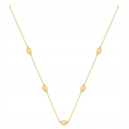 Zlatý náhrdelník 585 s oválnými, nafukovacími prvky. Možnost regulace.