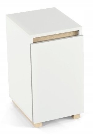 BIAŁY Kontenerek do biurka kółka regał skandynawsk