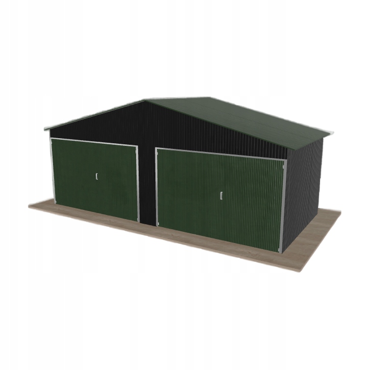 Plechová garáž 6.5 x 3 m dvoupolohová, dvoupolohová, černá