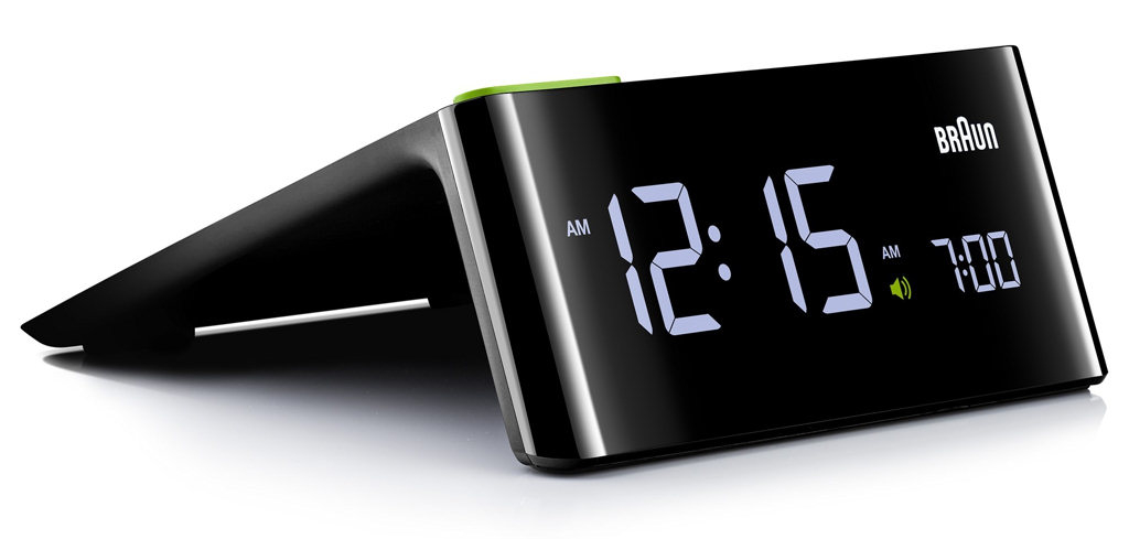 Čierny Elektronický Budík Podsvietený LCD Braun BC16B Alarm Zdriemnutie