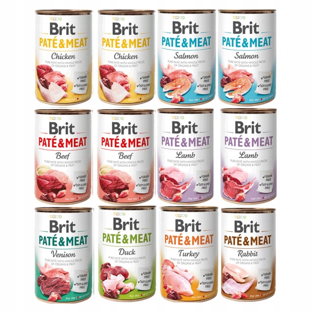 Levně Brit Vlhké krmivo pro psy Paté & Meat mix chutí 12x400 g