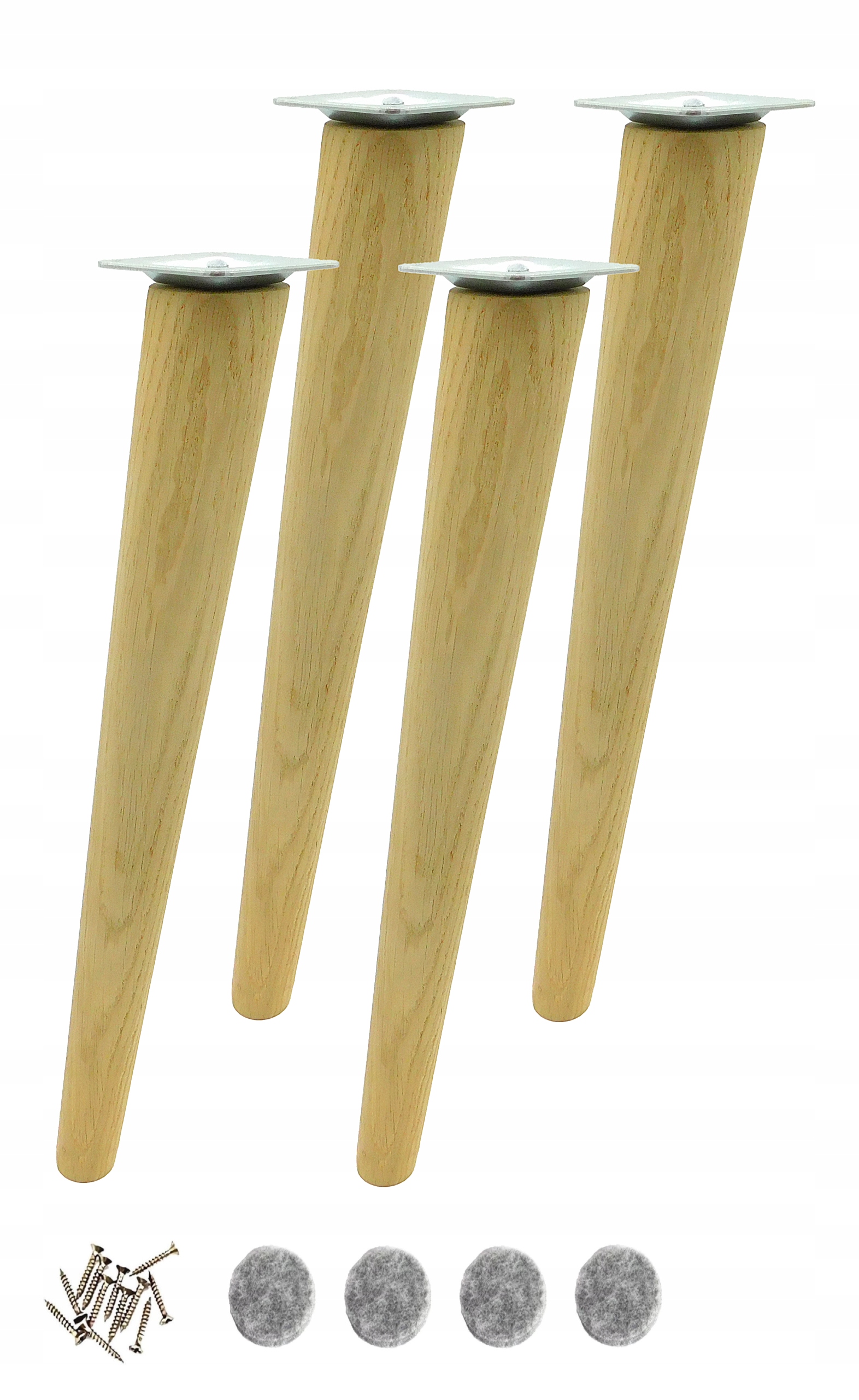 Drevené nohy dub šikmé 45 cm nožičky na nábytok, upevnenie M8