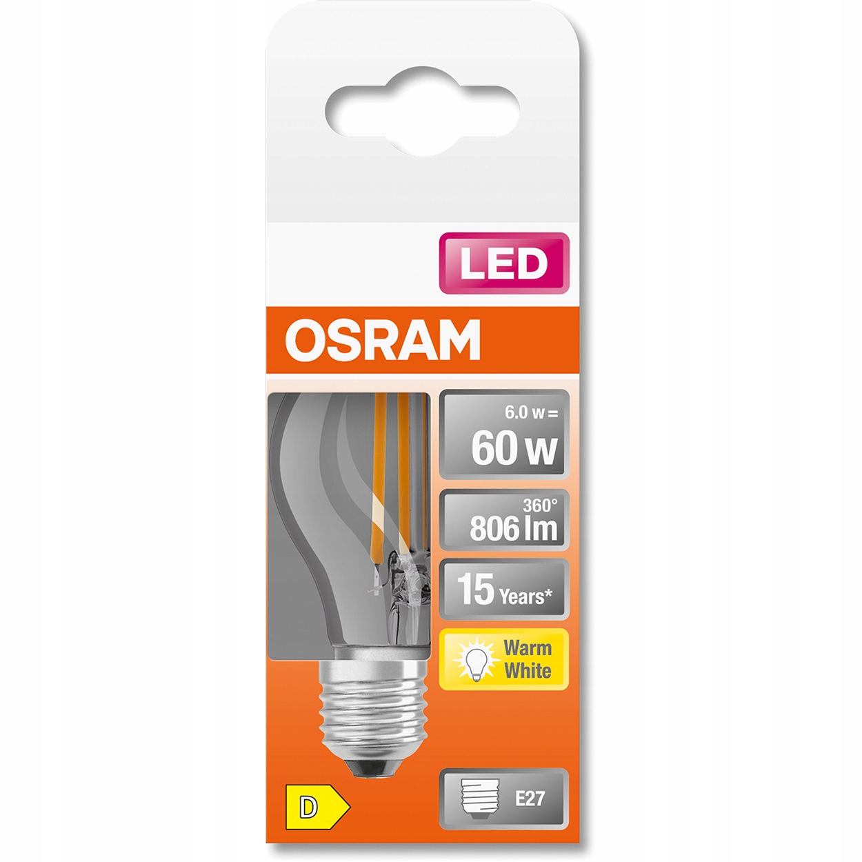 Żarówka LED MAŁA KULKA E27 6W = 60W 2700K OSRAM Barwa światła biały ciepły