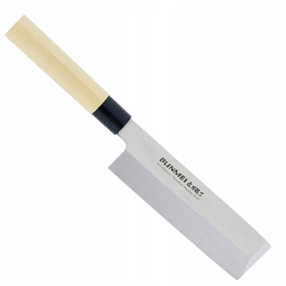 Bunmei Japonský ostrý kuchynský nôž Sekáčik Usuba na sekanie 56-57 Hrc 18 cm