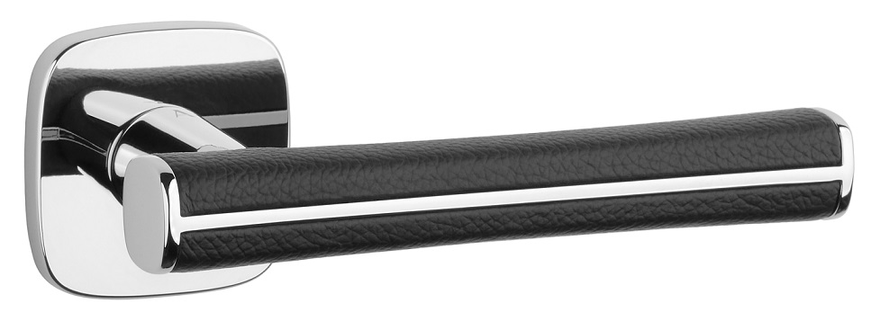 Kľučka Davidia Qr Slim 7 mm chróm leštená/ čierna koža Aprile