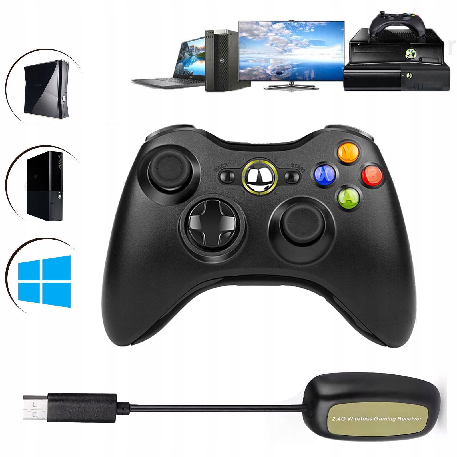 Bezdrátový Gamepad Pro Vibrace, Ovladač, Usb Přijímač