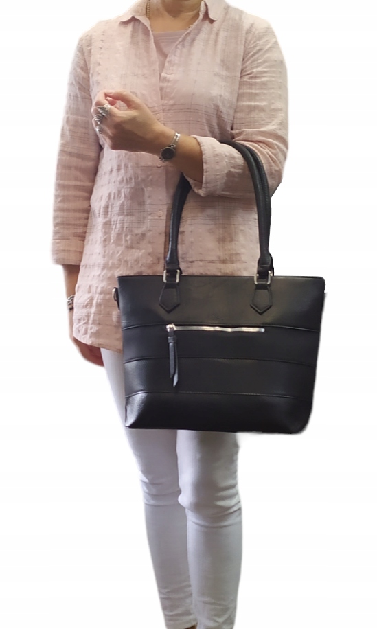 Torebka shopperka damska kuferek do ręki na ramię Wielkość duża (mieszcząca A4)