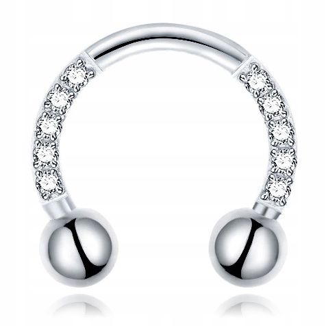 

Kolczyk Podkówka Srebrna Septum Tytanowy 1,2/10/3