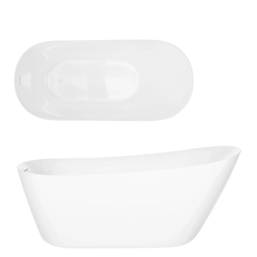 Wanna wolnostojąca Estella II Slim V038XLWH 170 cm Korek klik klak Biały