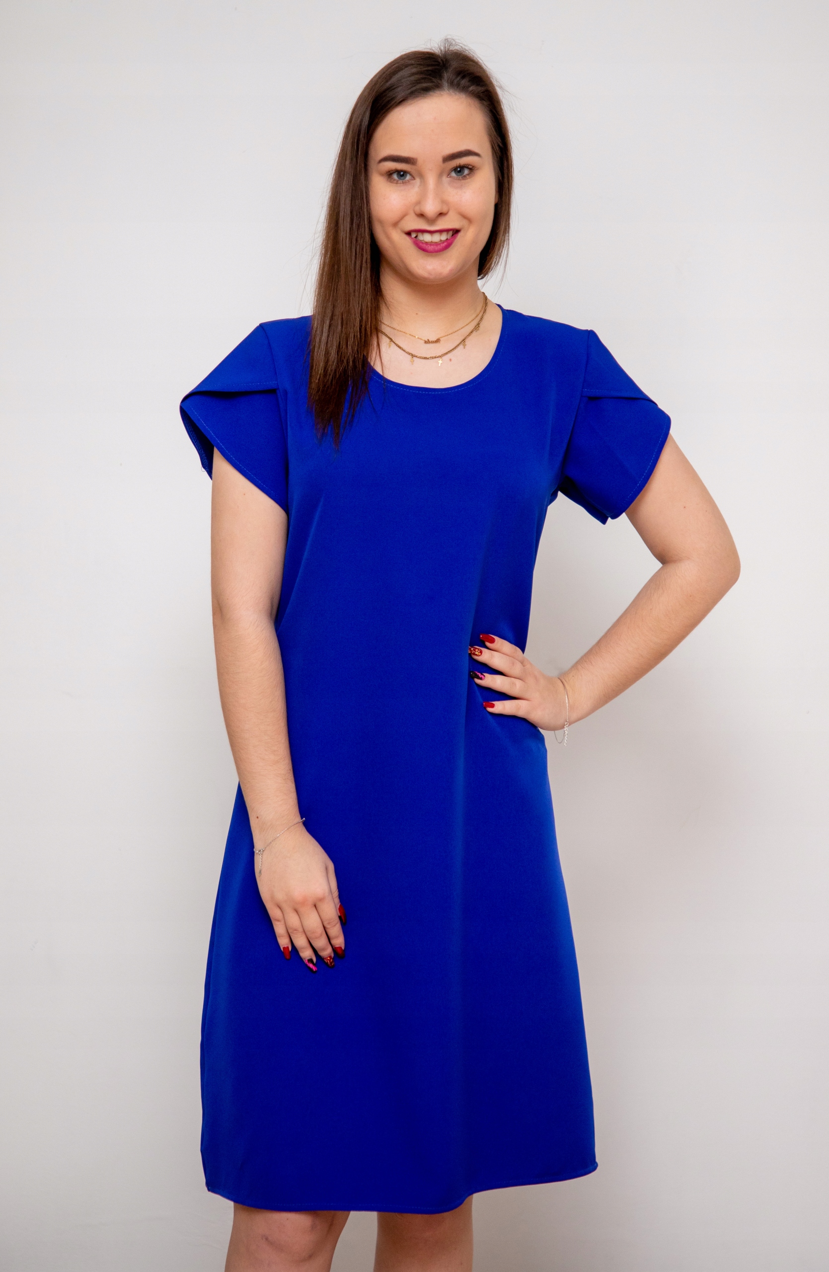 GUSTOWNA ELEGANCKA KLASYCZNA SUKIENKA DAMSKA 52 Długość midi