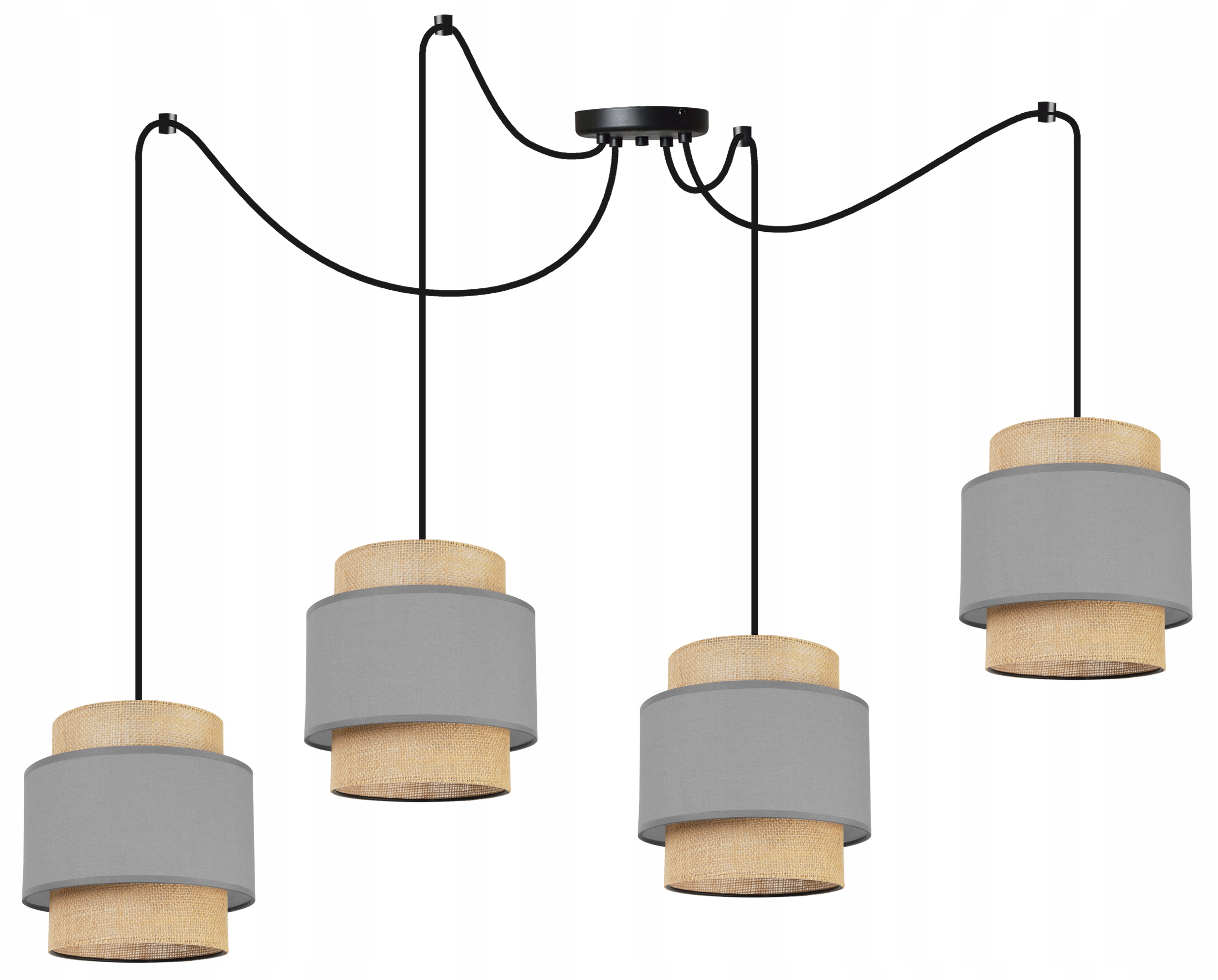 Závěsné Stropní Svítidlo Lustr Pavouk Loft Stínidlo Boho Juta Do Obývacího Pokoje